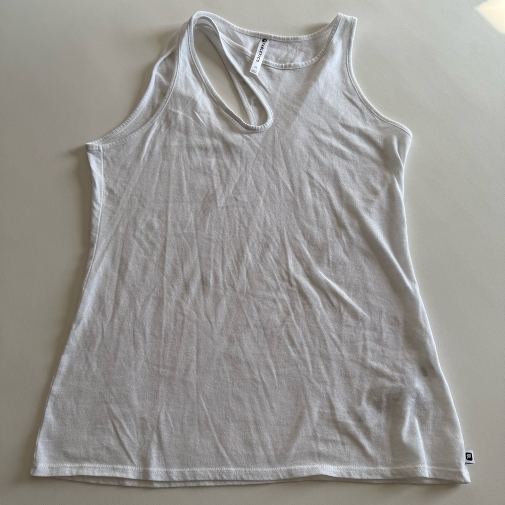 Fabletics Cleopatra Asymmetrical White Cutout Tank Top - Picture 14 of 14
